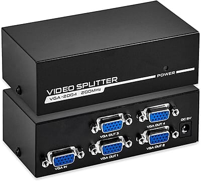 4 Port VGA Splitter Powered 1 in 4 Out