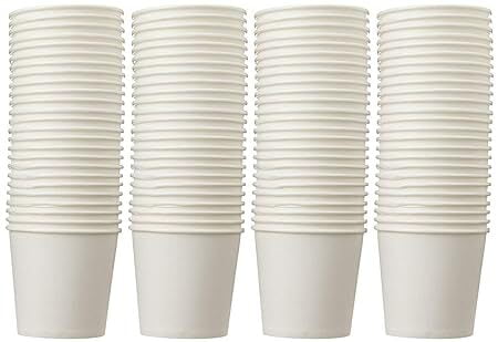 Genric Disposable Paper Tea Cups 150 ML (White) - Set of 100