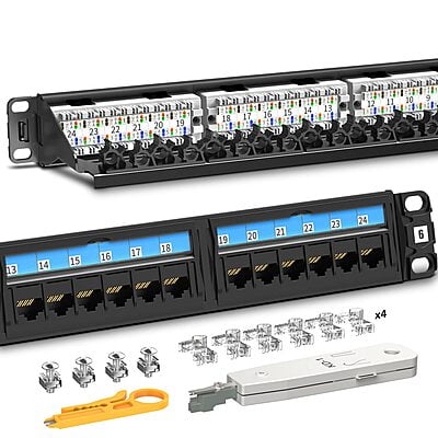 Amp Cat6 24 port loaded jack panel