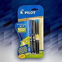 Pilot V7 Hi-tecpoint Pen with cartridge system - 1 Blue, 1 Black Pen,