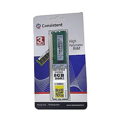 Consistent 1600 DDR3 8 GB (Single Channel) PC Dasktop