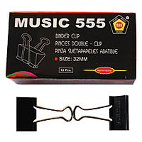 MUSIC 555 Black Binder Clip